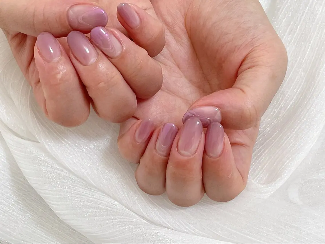 ネイル オーロラネイル ブルー フットネイル フレンチネイル ジェルネイル kiki nail たまプラーザのネイルデザイン