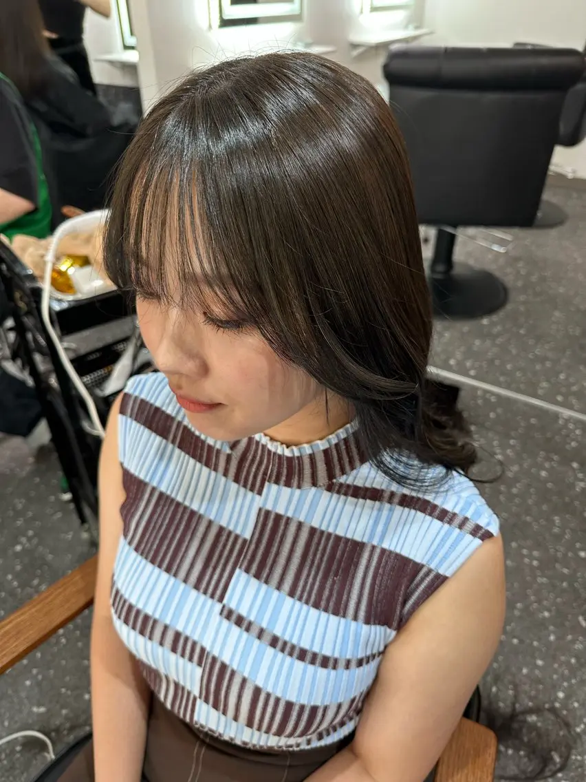 ロング カラー 透明感カラー 韓国風ヘア カット ヘアカラー トリートメント 髪質改善⭐️縮毛矯正 中野⭐️Rinaのヘアスタイル