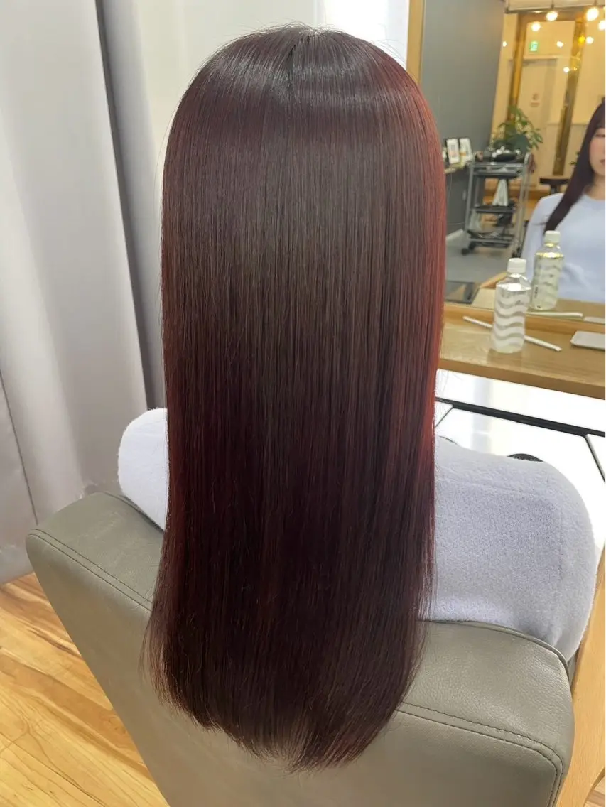 カラー ベージュカラー ブリーチ ブリーチなしカラー レッドカラー ANs. YUIのヘアスタイル