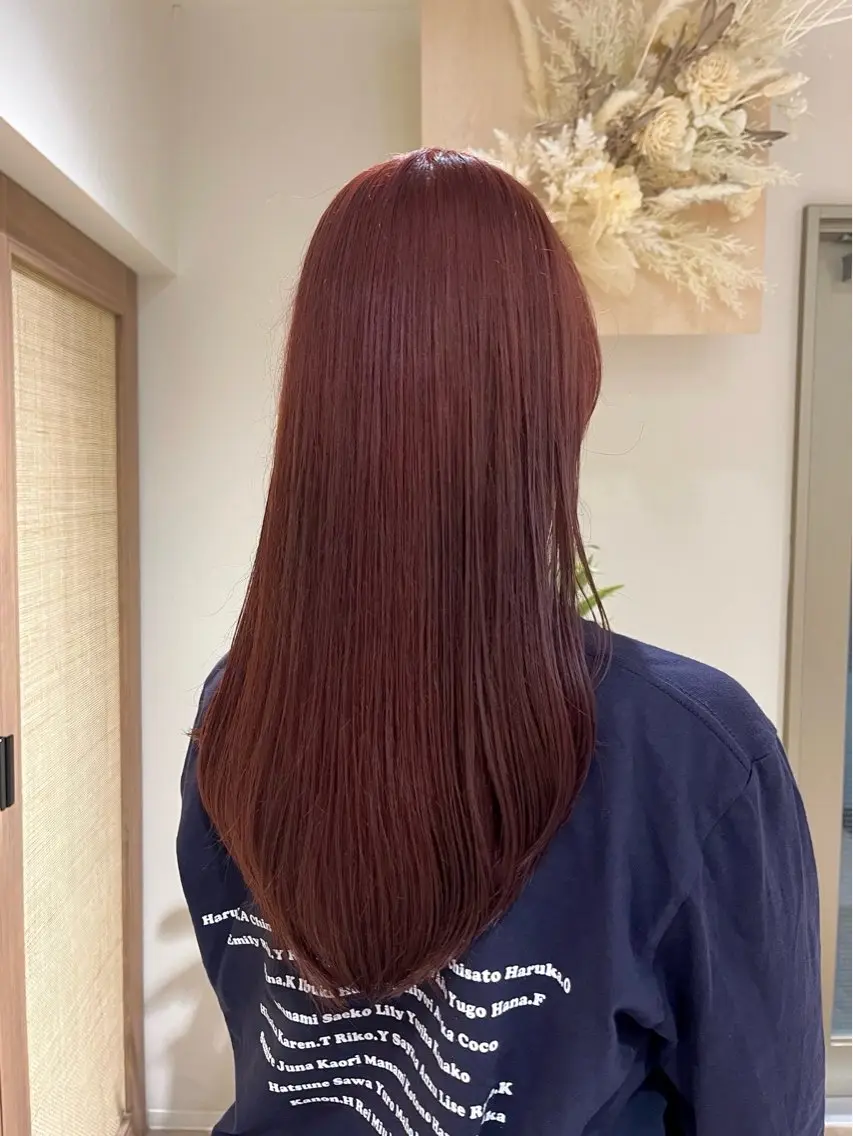 ロング カラー ブリーチ カシス 透明感カラー ダブルカラー ピンクカラー カット ヘアカラー KANO🌷 艶カラーのヘアスタイル