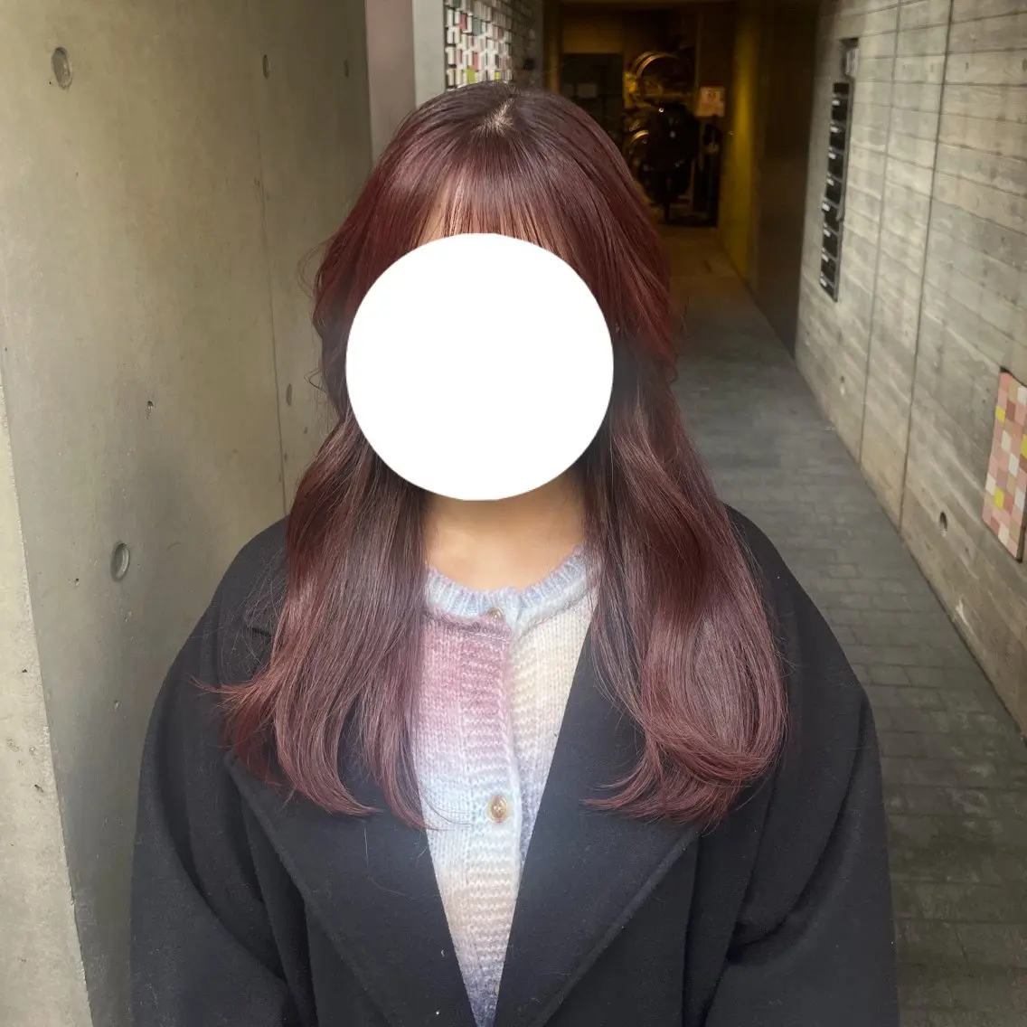 セミロング ヘアカラー 透けカラー.艶髪. 梅田♡midoのヘアスタイル