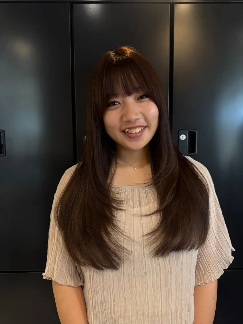 カラー ブラウンカラー ナチュラルブラウン 岡田 渚のヘアスタイル