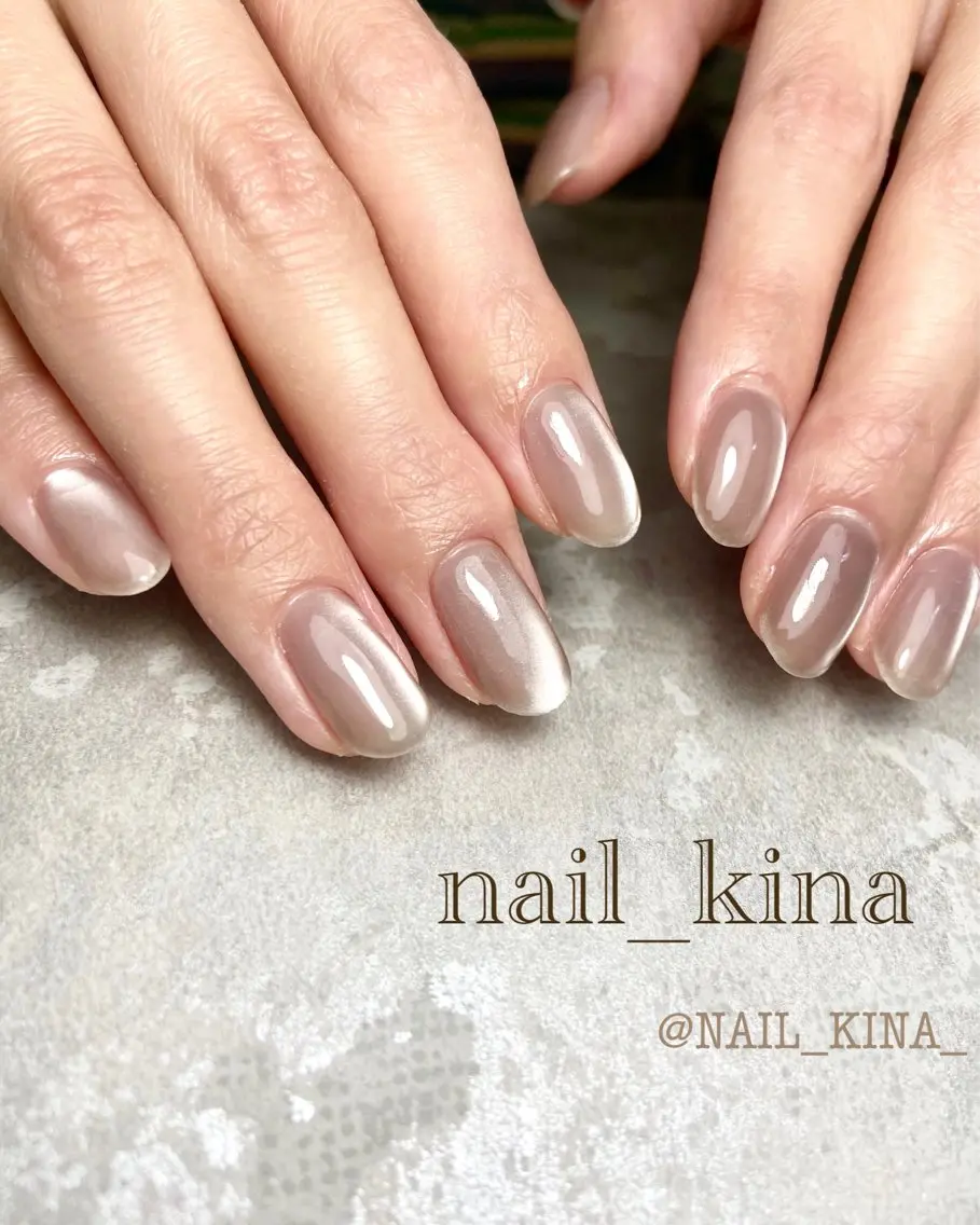 ネイル マグネットネイル マグネットワンカラー ワンカラーネイル nail_ kinaのネイルデザイン