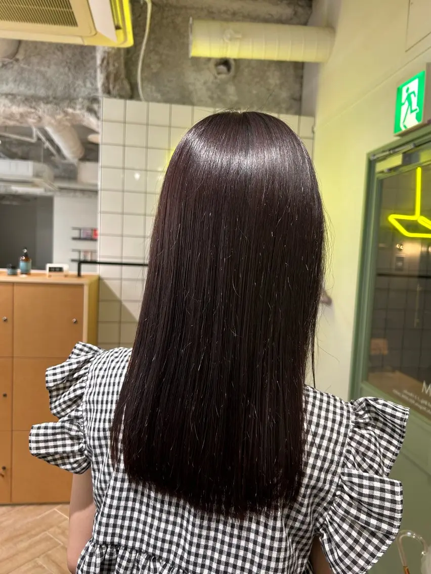 ミディアム カラー カット ヘアカラー トリートメント ベージュ/ダブルカラ ー/新潟駅/青柳萌果のヘアスタイル