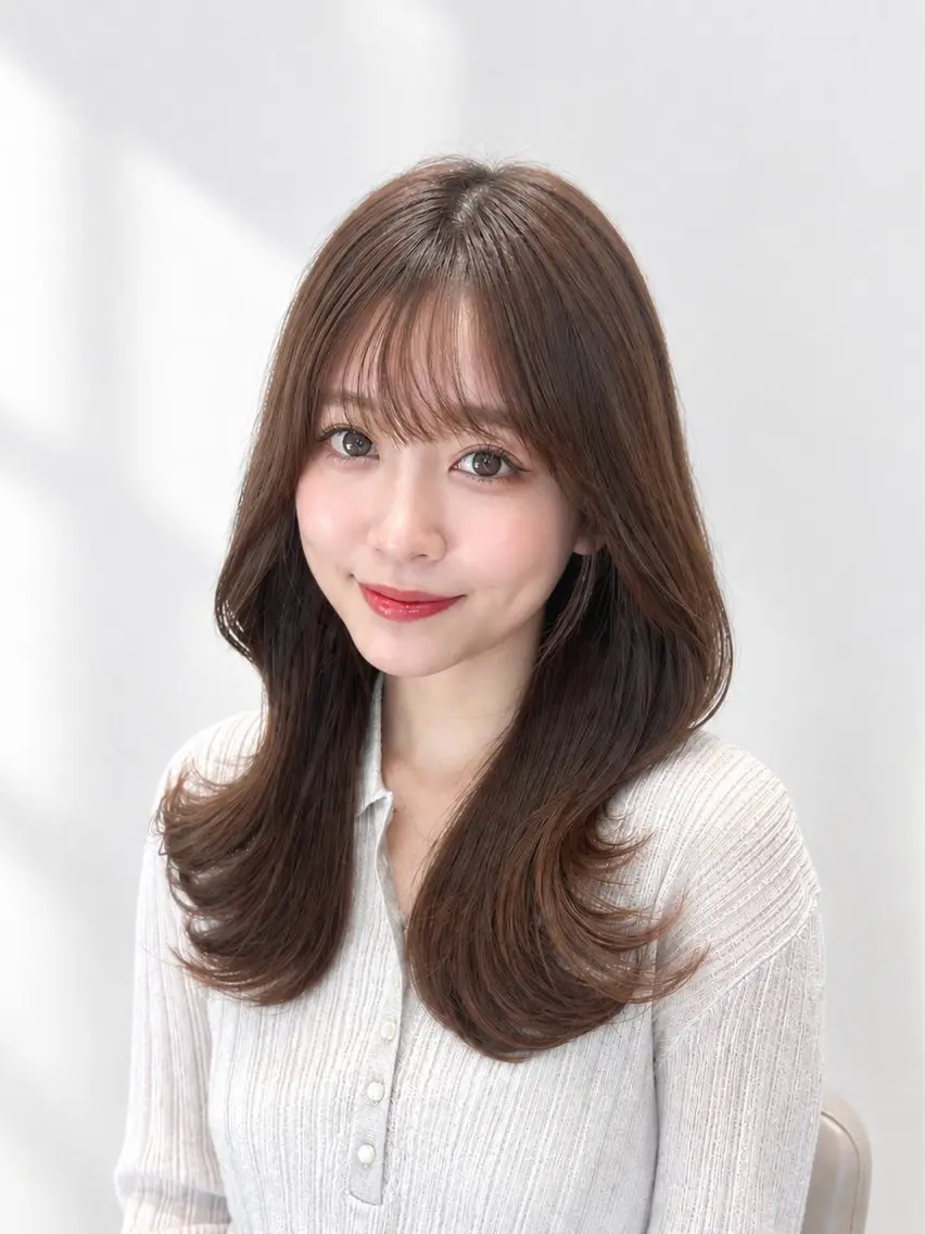セミロング くびれヘア 顔周りカット レイヤーカット カット ヘアカラー トリートメント 🧡くびれヘア/前髪 顔周り🧡久原結衣のヘアスタイル