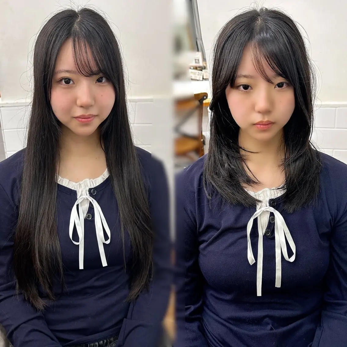 ミディアム カラー パーマ ヘアアレンジ メンズ キッズ カット トリートメント レイヤーカット/ 巻ける縮毛矯正のヘアスタイル