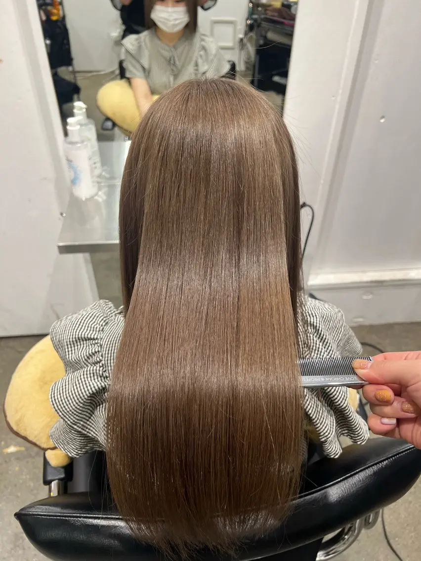ロング カラー 髪質改善 ヘアカラー トリートメント ヘッドスパ ✨髪質改善矯正× ブリーチ✨YU-KIのヘアスタイル