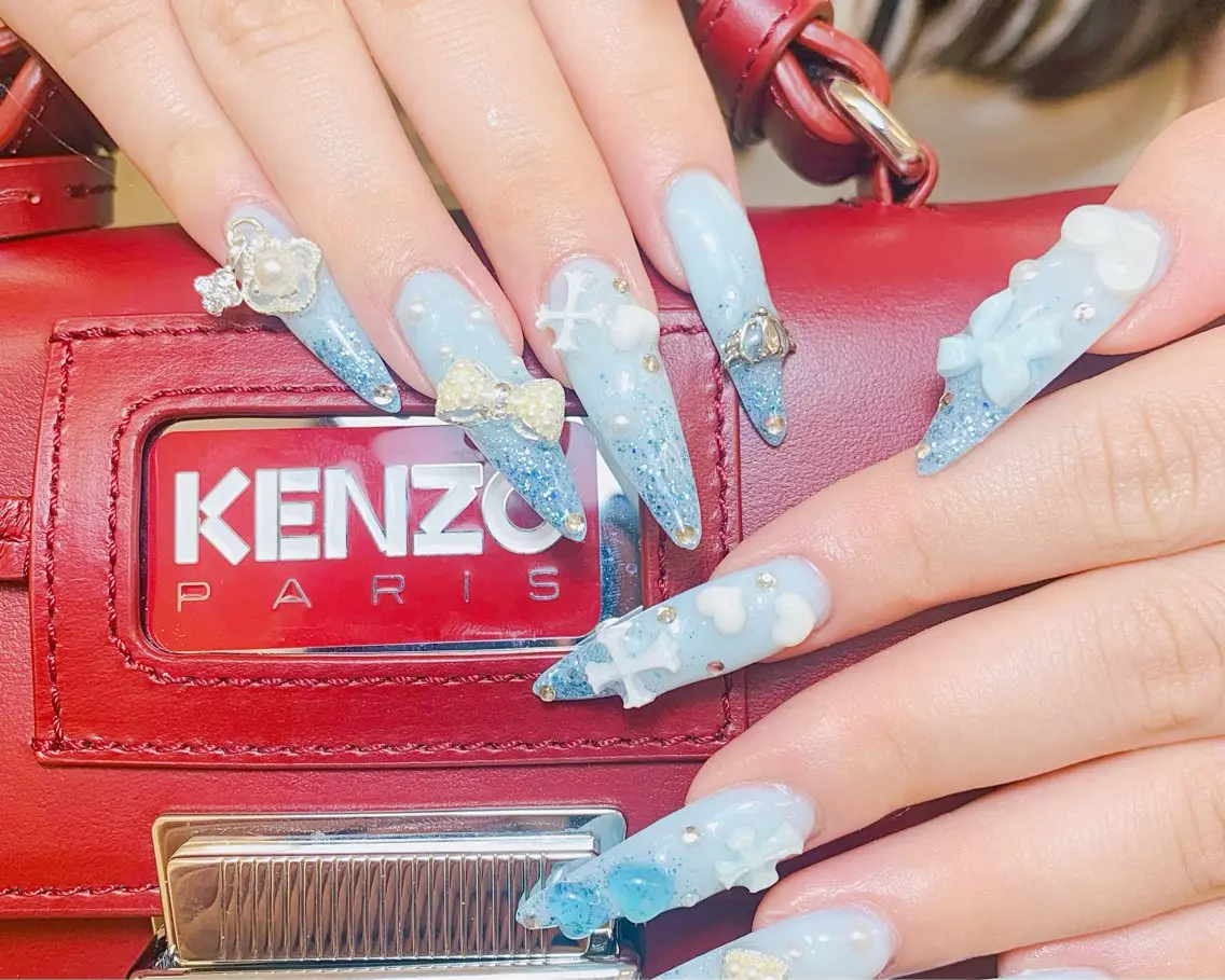 ネイル チークネイル 長さ出し フラッシュネイル フレンチネイル グラデーション ハンドネイル AN NAIL SALONのネイルデザイン