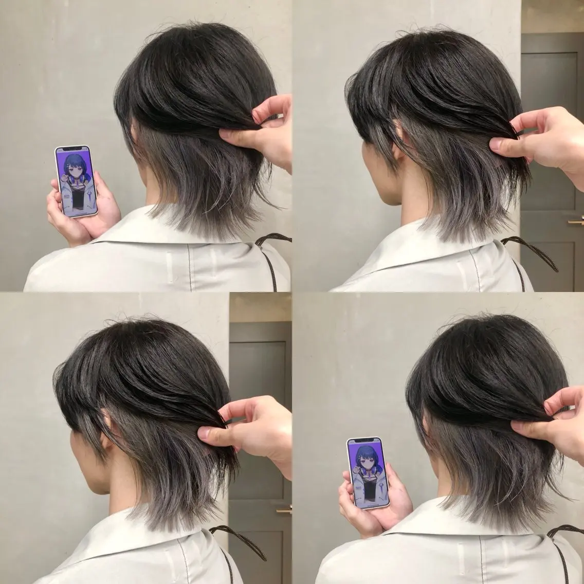 ショート カラー 黒髪 ブリーチ ブルーカラー ブルーブラック 推しカラー✨ オタク美容師ユウカのヘアスタイル