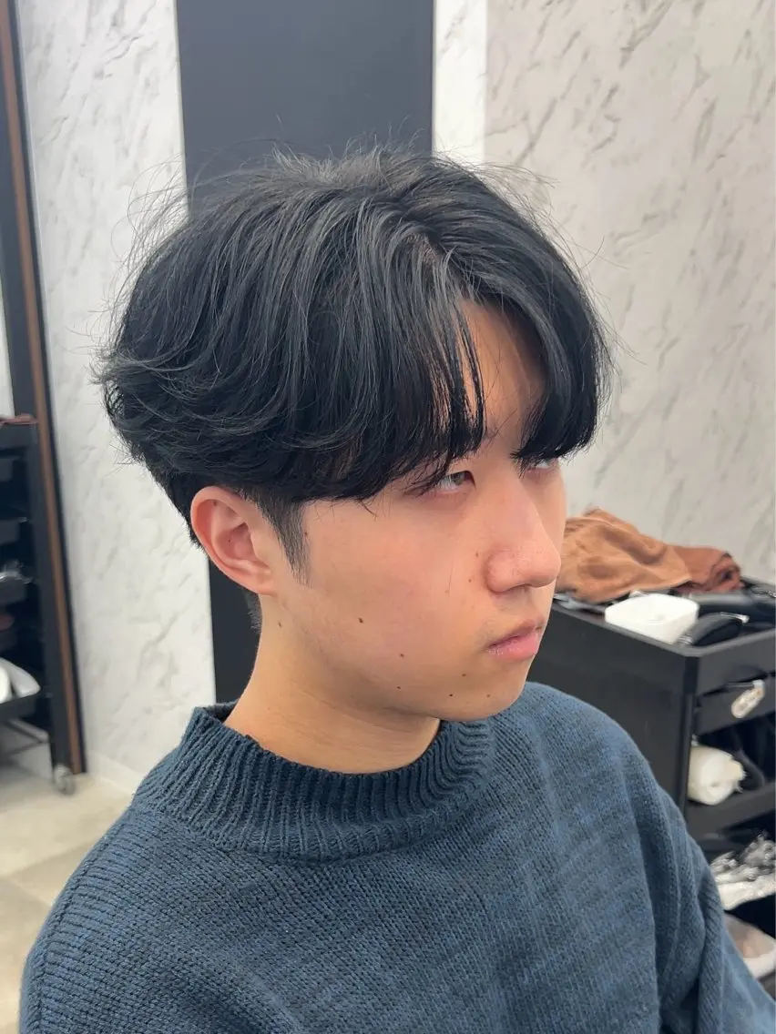 ミディアム 韓国風ヘア 韓国パーマ 美容師 和田爽良のヘアスタイル