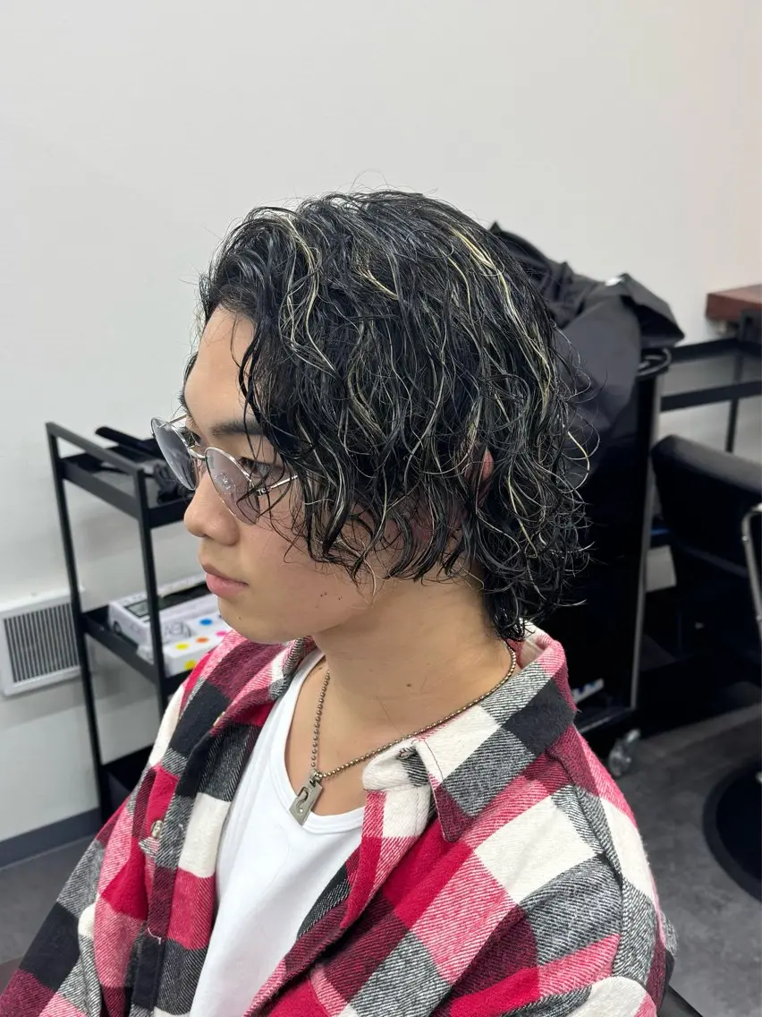 ロング パーマ メンズ カット パーマ 柏メンズカットパーマ NO.1タイチのヘアスタイル