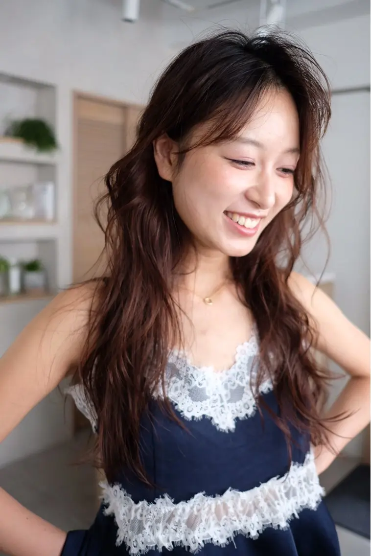 ロング カラー ブラウンカラー 透明感カラー 大川 七夏のヘアスタイル