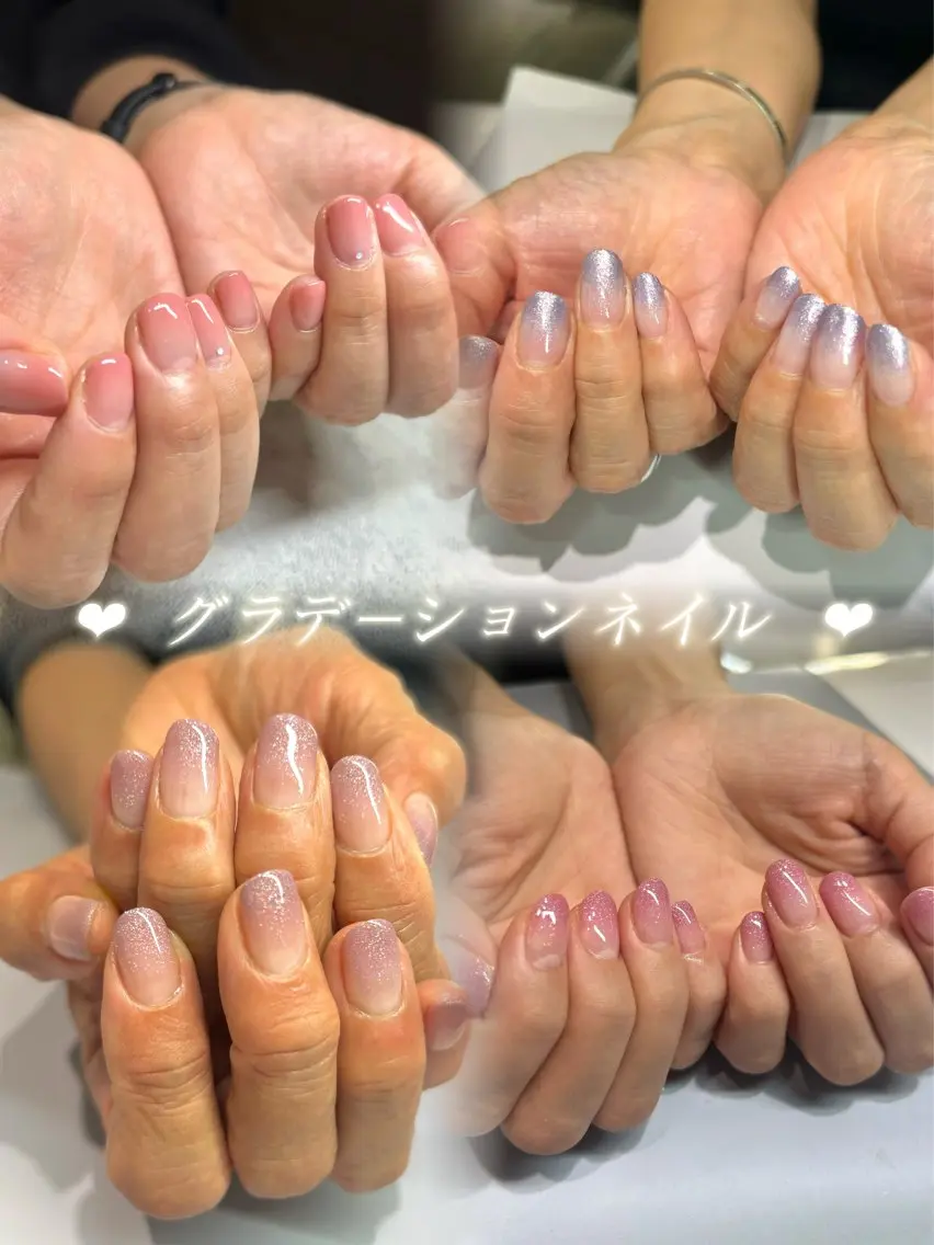 ネイル ジェルネイル グラデーション ハンドネイル Jr.ネイリスト 𝐢𝐫𝐨𝐡𝐚のネイルデザイン