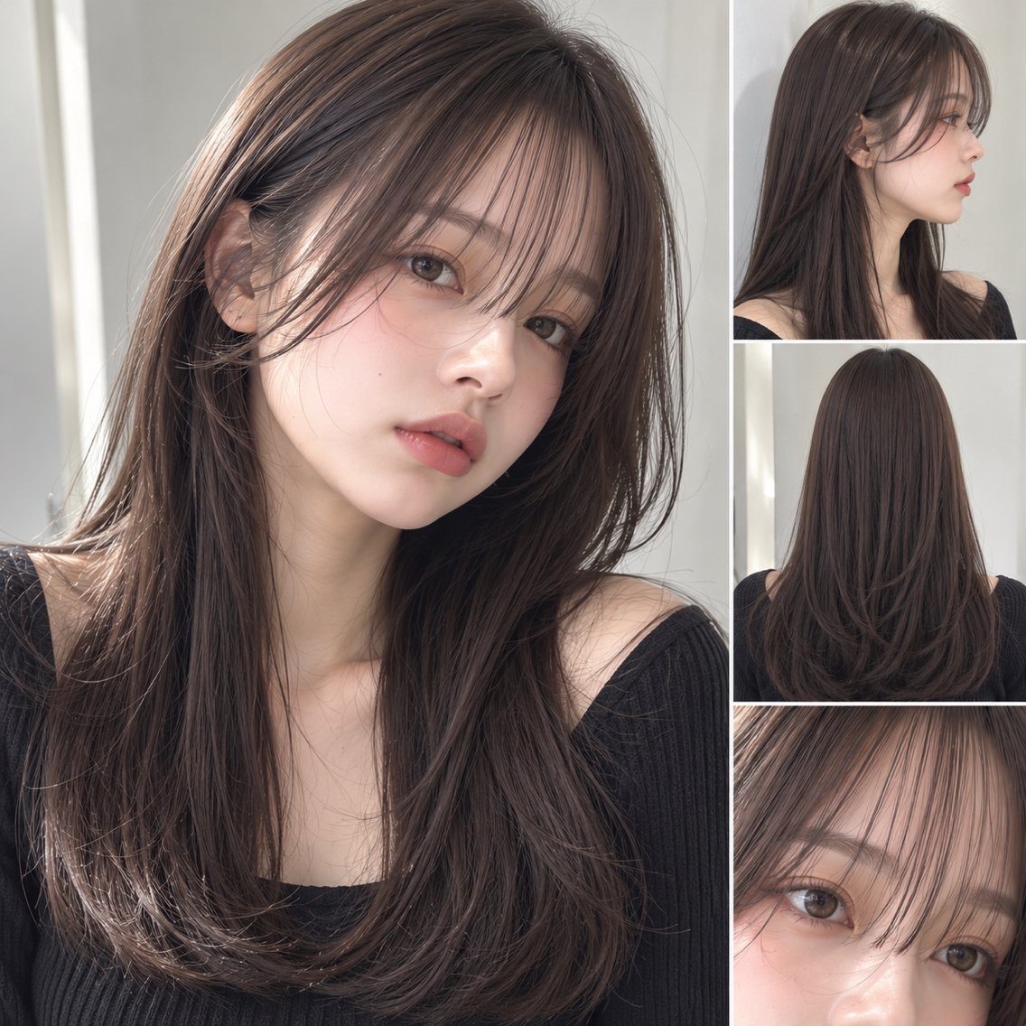 セミロング カット 韓国風レイヤー/ 艶カラー竹内貫のヘアスタイル