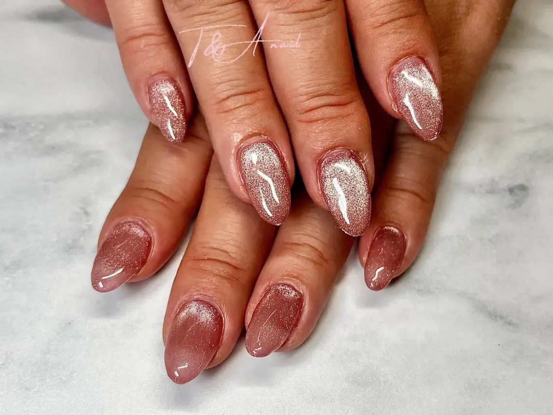 ネイル 長さ出し ジェルネイル マグネットネイル ピンク スカルプネイル T&A nailのネイルデザイン