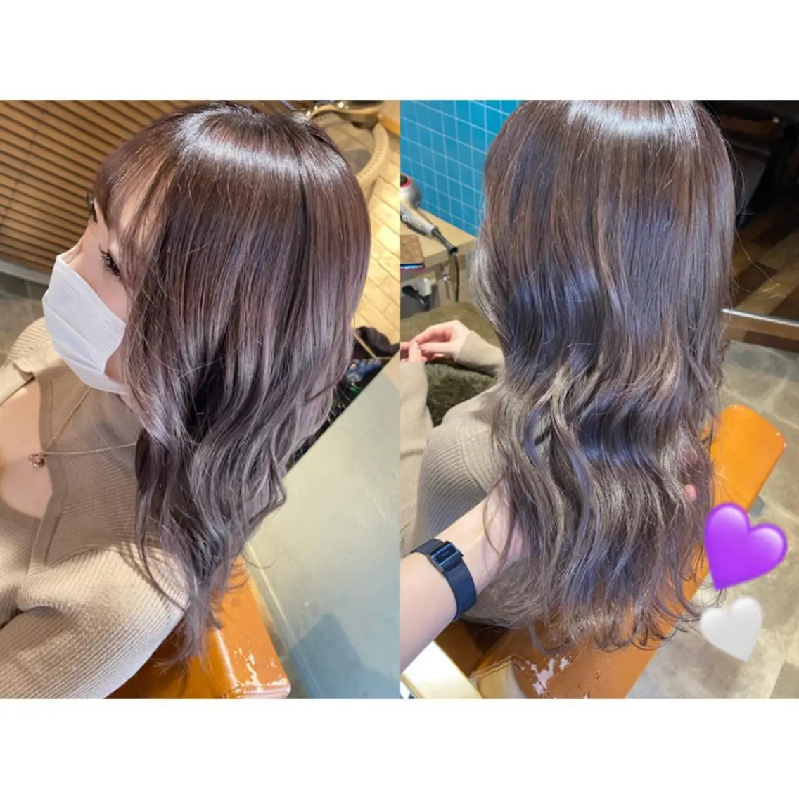 カラー ベージュカラー ブリーチ ピンクカラー ピンクベージュ カット ヘアカラー トリートメント 🩵盛れる顔周りヘア EMI🩵のヘアスタイル