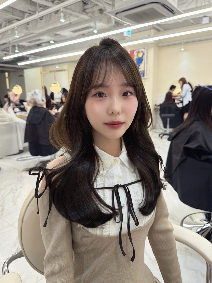 ロング カット ヘアカラー 縮毛矯正 トリートメント hiyori🎀 韓国レイヤーのヘアスタイル