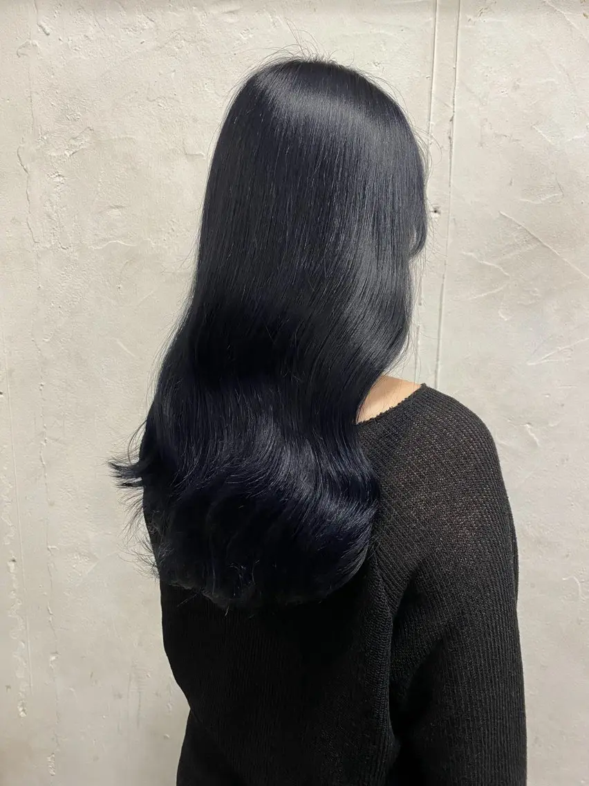 ロング カラー 黒髪 ブルーカラー ブルーブラック 韓国風ヘア ヘアカラー ミニモお気に入り数 No.1宍戸雄弥のヘアスタイル