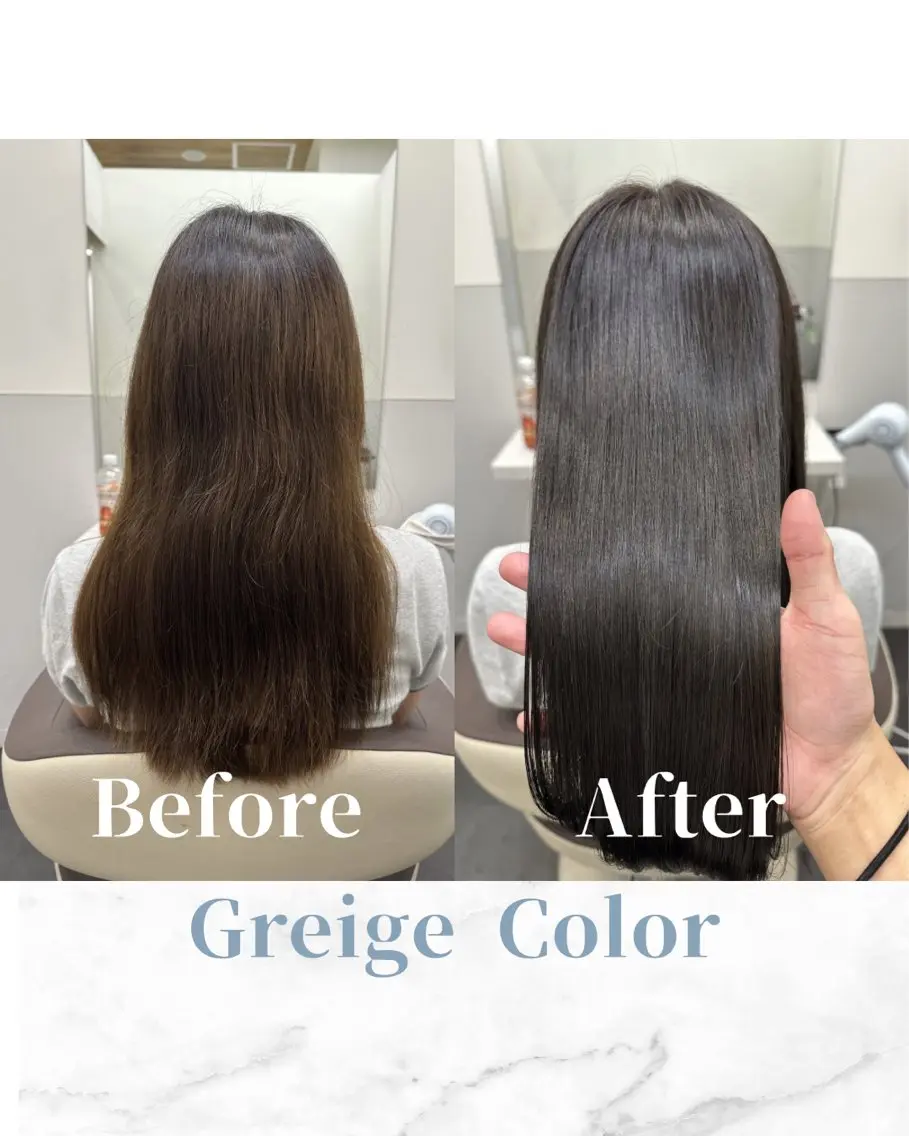 ロング カラー 透明感カラー グレージュ 髪質改善 トリートメント カット ヘアカラー トリートメント 【美髪矯正 /髪質改善】RINのヘアスタイル