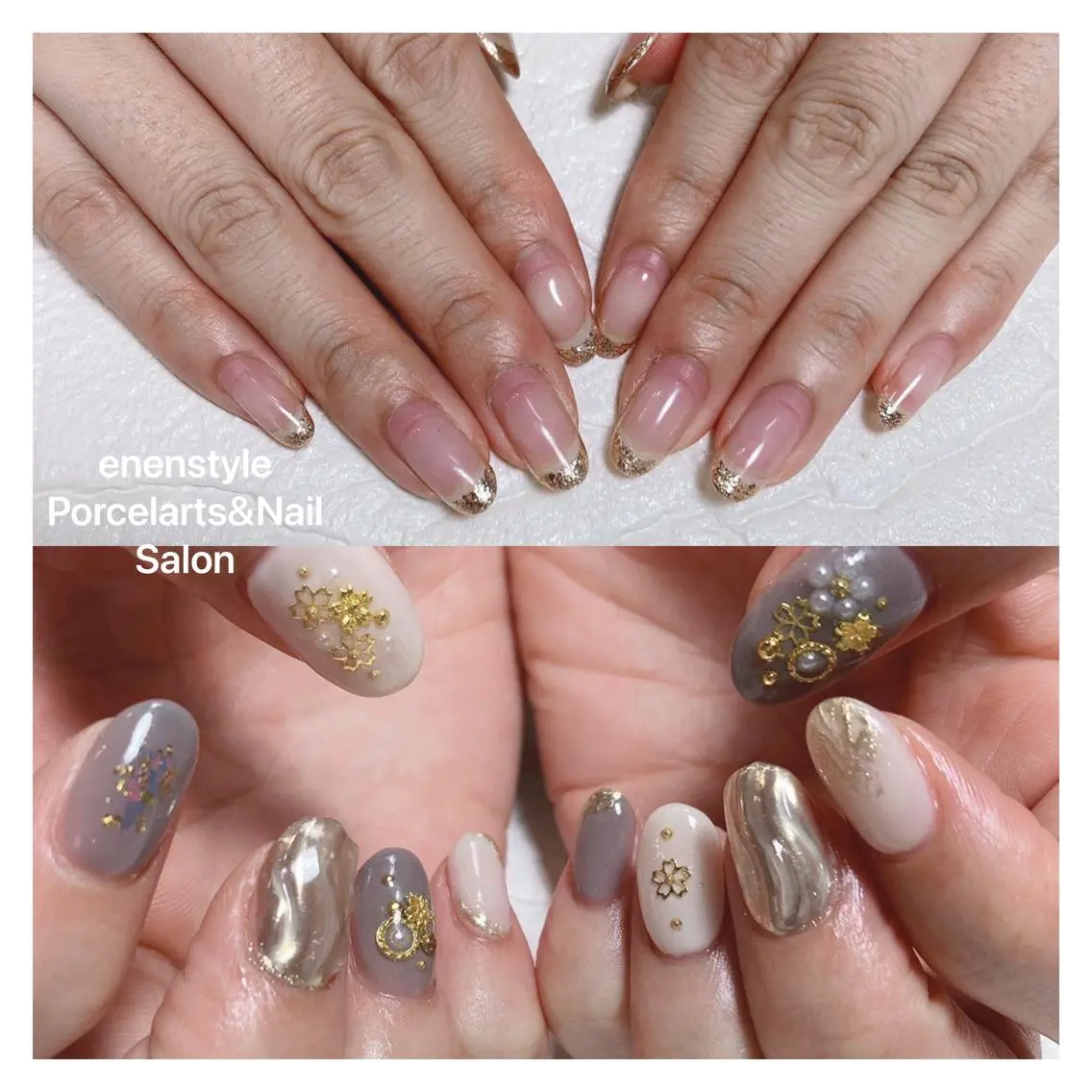 ミディアム ネイル ハンドネイル 🐾enen style 🐾のネイルデザイン
