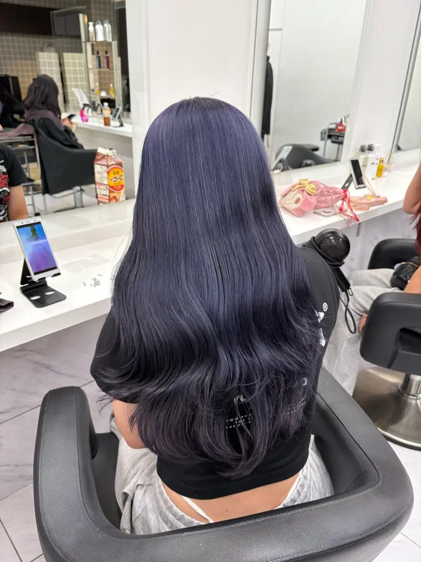 ロング ヘアカラー トリートメント ヘッドスパ ヘアセット 寒色/ベージュヘア ブリーチありMiOのヘアスタイル