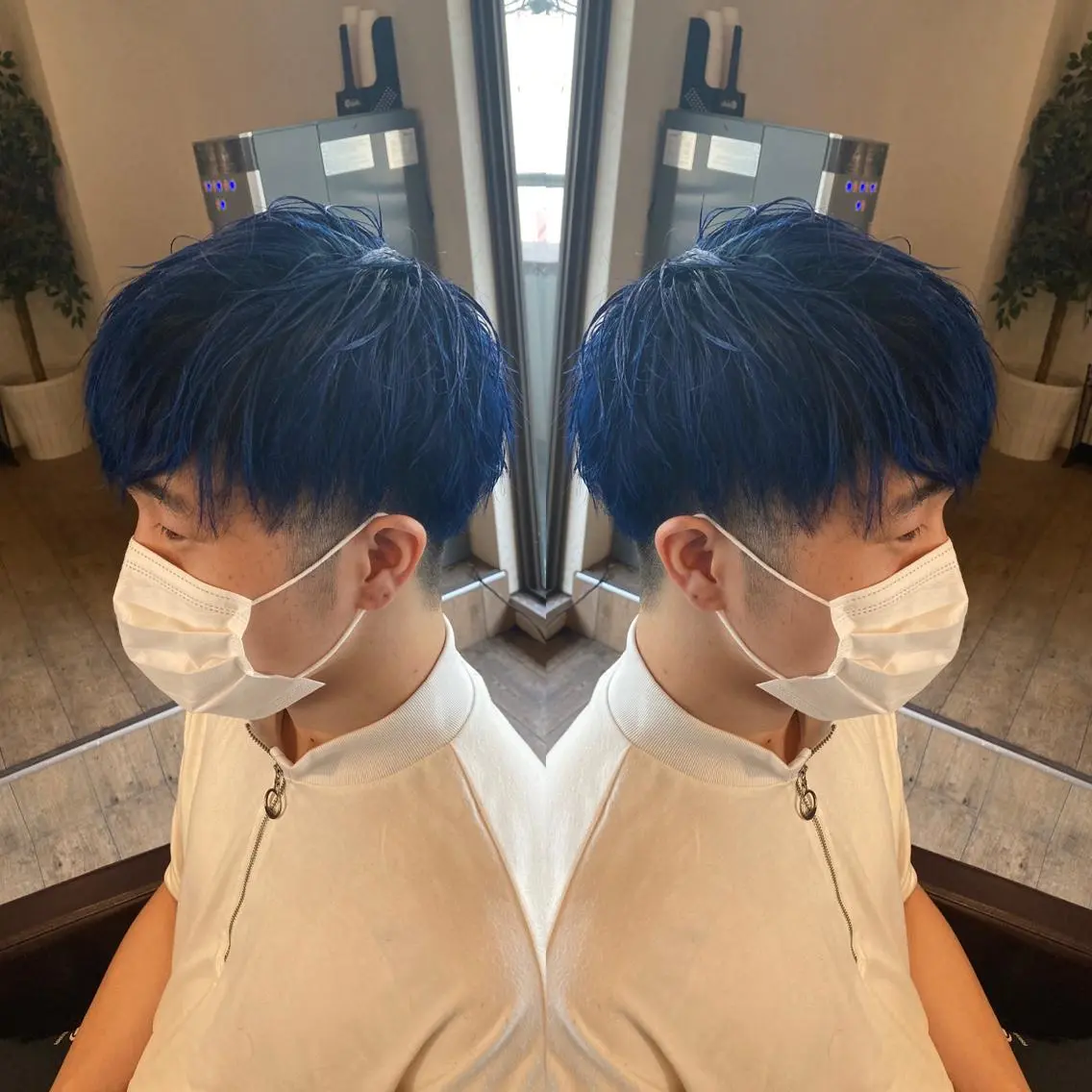 ショート カラー メンズ ブルーカラー 店長 RYOJIのヘアスタイル