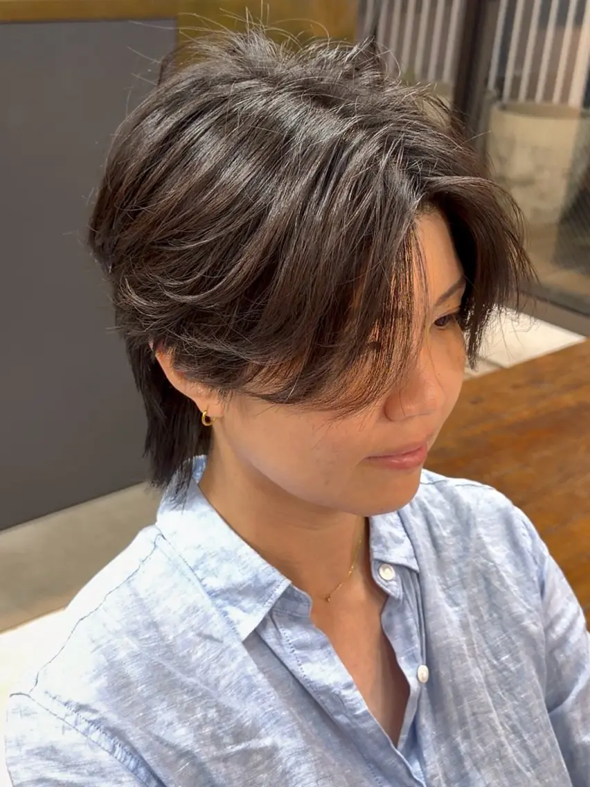 ミディアム カラー パーマ ヘアアレンジ メンズ 伊藤 陸のヘアスタイル