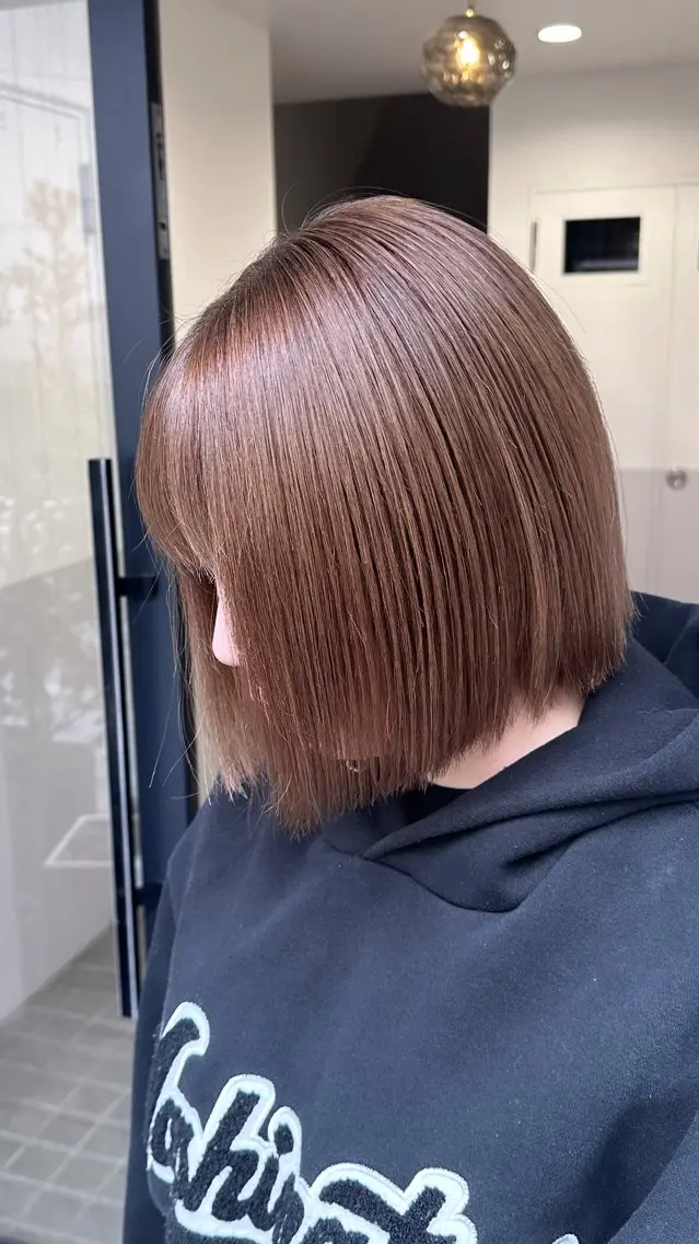 ミディアム ボブ カット HARUKI🏔️/ メンズ/透けブラウンのヘアスタイル