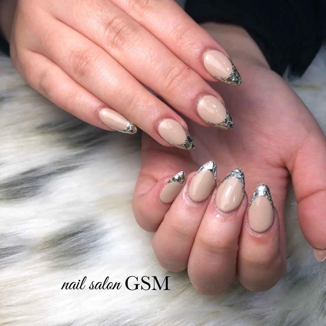 ネイル フレンチネイル ガラスフレンチ ハンドネイル nail salon GSMのネイルデザイン