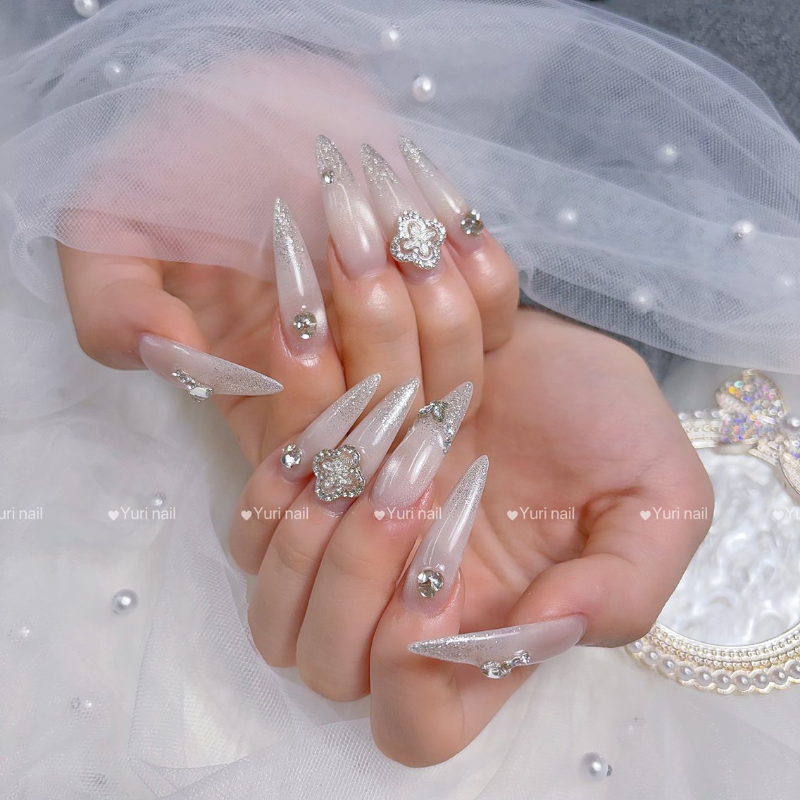 ネイル アートネイル 長さ出し フラッシュネイル ジェルネイル 韓国ネイル ハンドネイル Yuri.nail studioのネイルデザイン