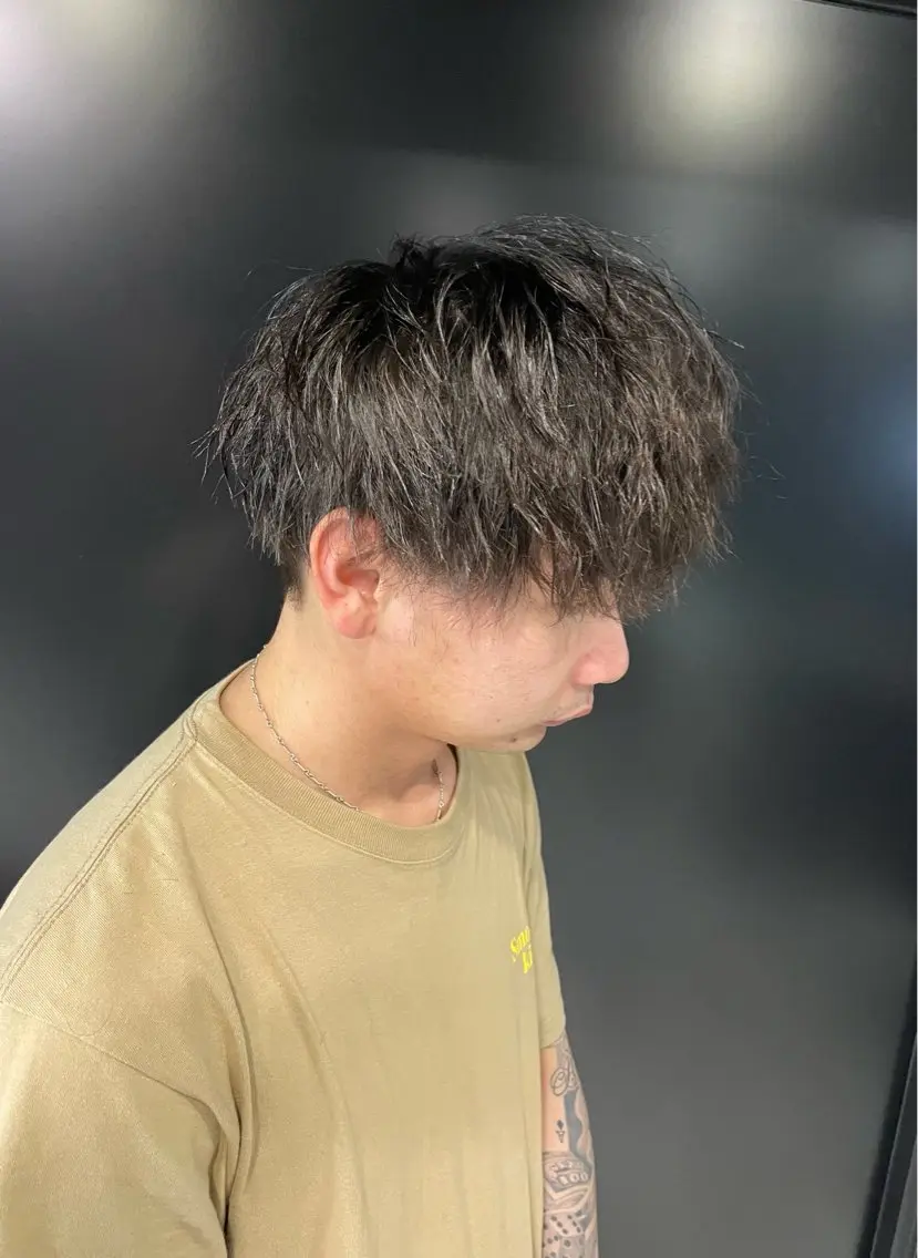 ショート ヘアアレンジ メンズ マッシュ カット トリートメント ヘアセット メンズ専門 美容師✨ アメ村 堀江颯瑛のヘアスタイル