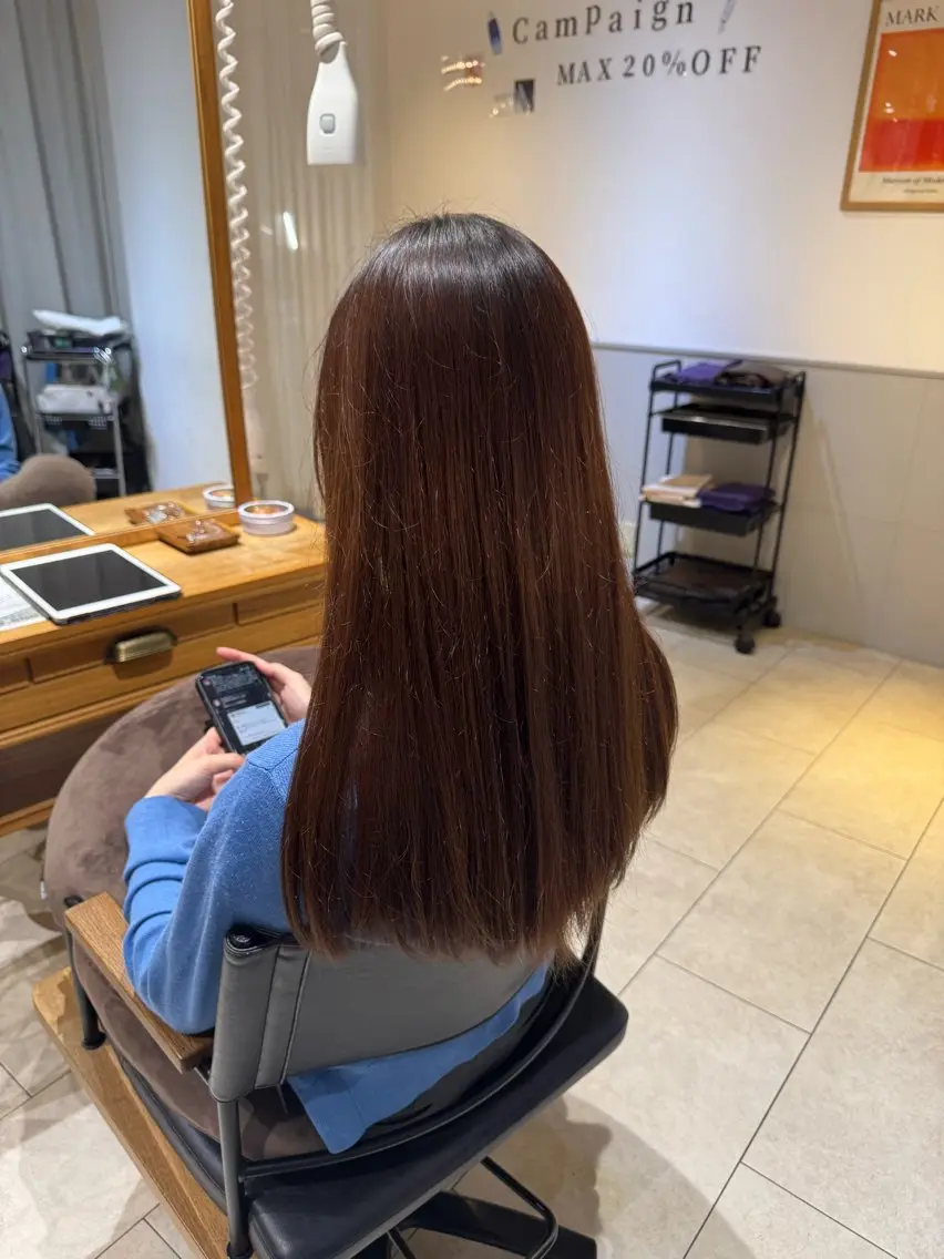 セミロング パーマ 髪質改善 縮毛矯正 カット 縮毛矯正 過去一の柔髪ヘア 🌿einshairのヘアスタイル