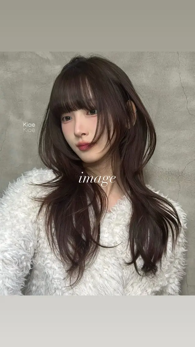 ロング カラー ハッシュカット ハッシュカット 暖色カラー/伊藤菜月のヘアスタイル