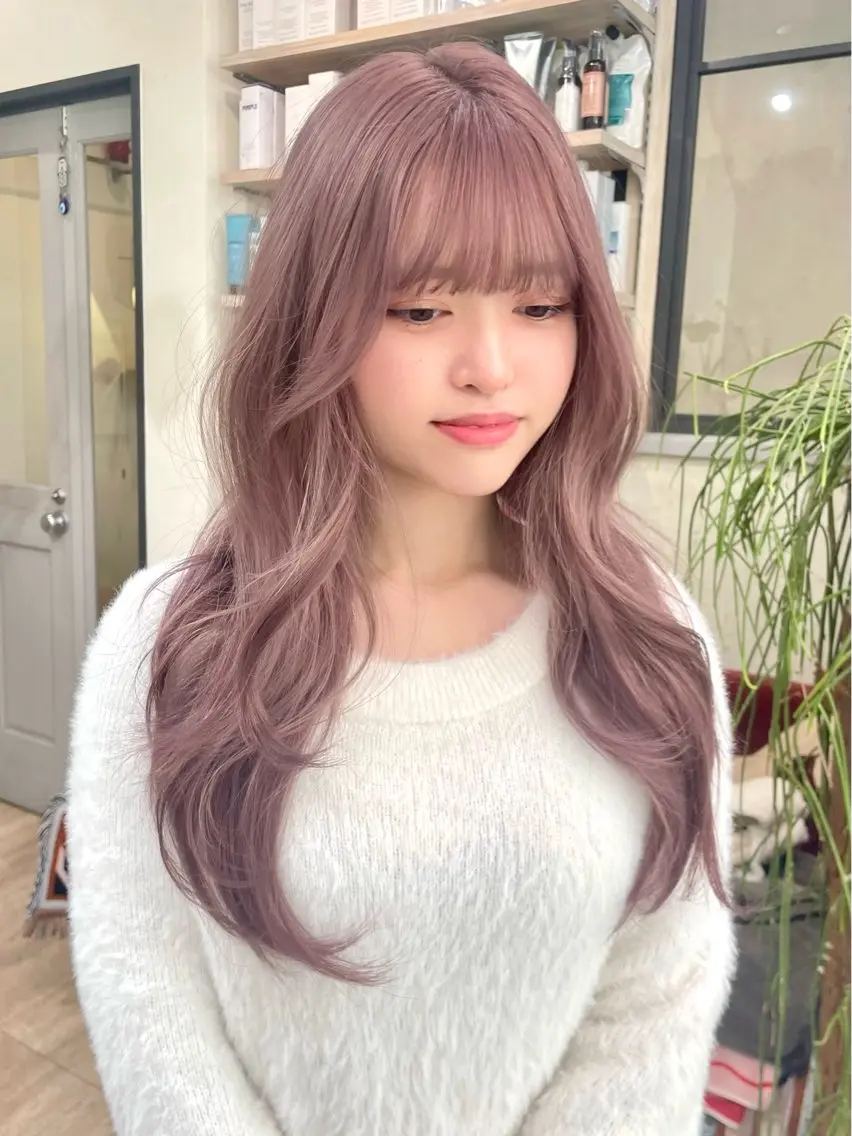 ロング カラー カット ヘアカラー トリートメント カノン/透明感カラー /酸性ストレートのヘアスタイル