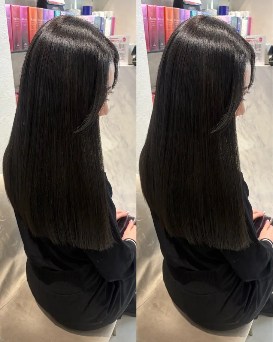 ロング カット ヘアカラー 縮毛矯正 トリートメント 今話題の艶髪矯正 美艶カラー/FUKAのヘアスタイル