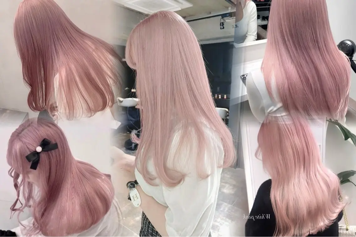 ロング カラー ピンクカラー カット ヘアカラー トリートメント ✨ ラフィス川崎✨ しゅけ髪質改善カラーのヘアスタイル