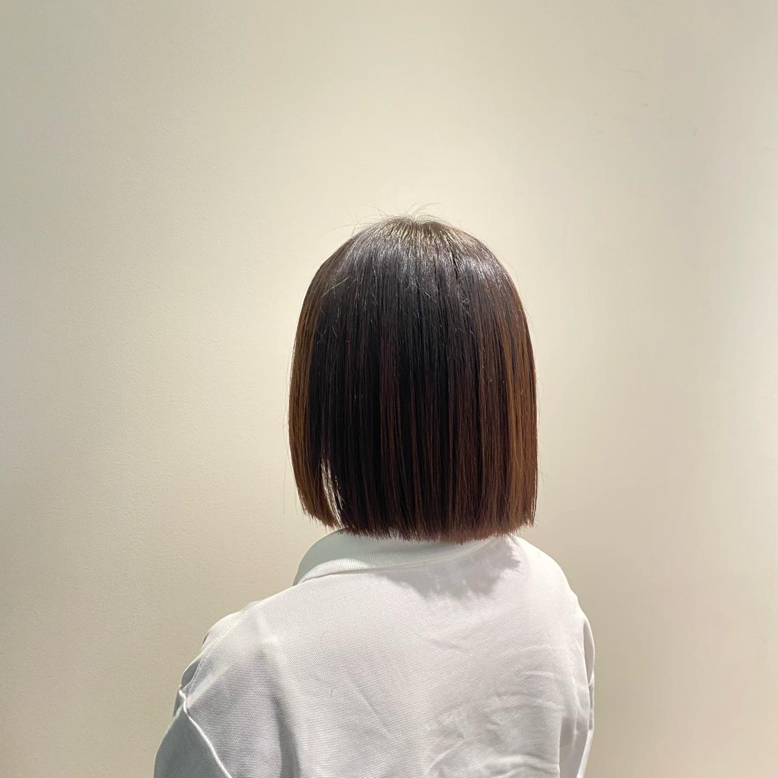 ミディアム 切りっぱなしボブ ボブ Rubik's 梅田茶屋町/叶莉のヘアスタイル