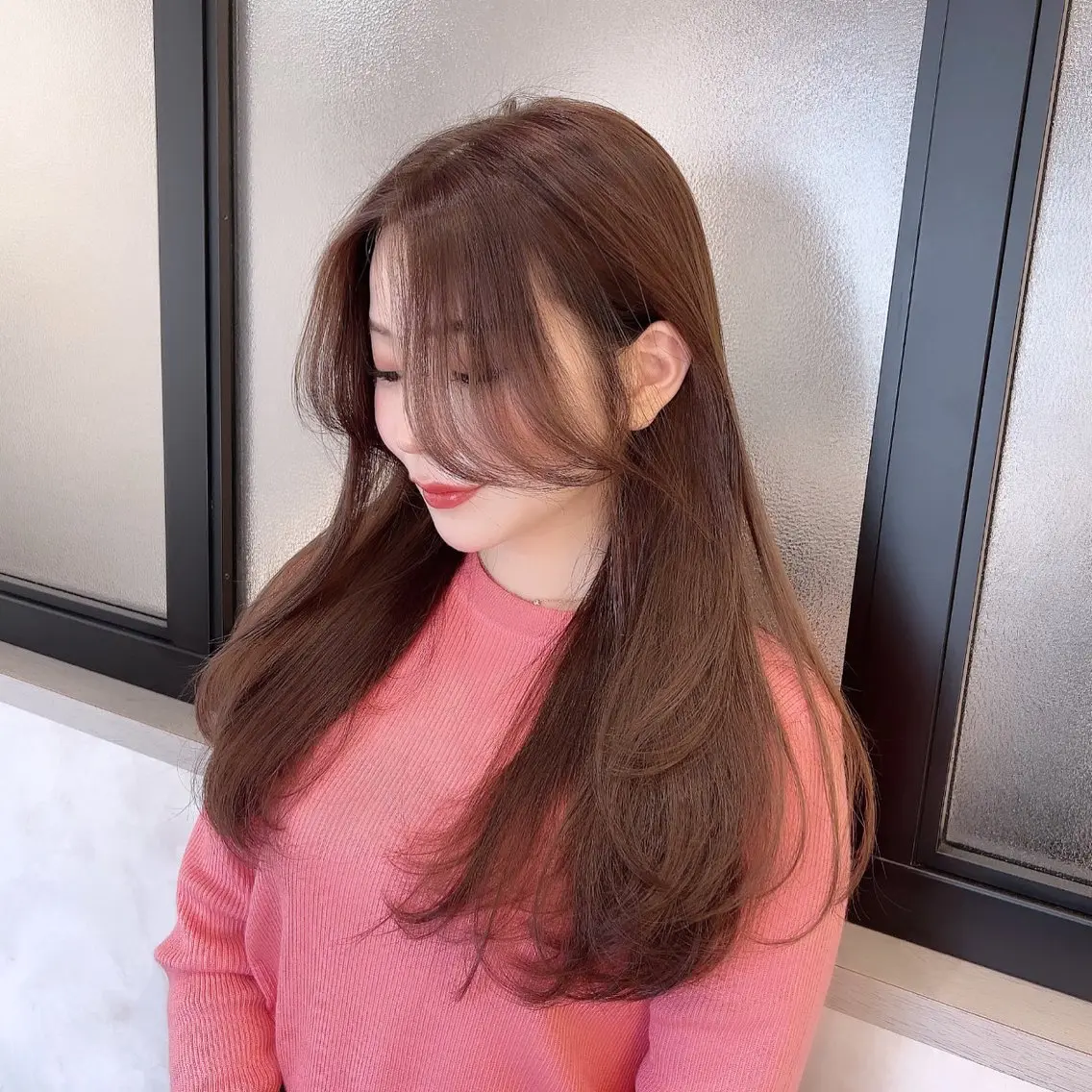 ロング カラー カット ヘアカラー トリートメント emi/髪質改善/ 韓国風/艶カラーのヘアスタイル