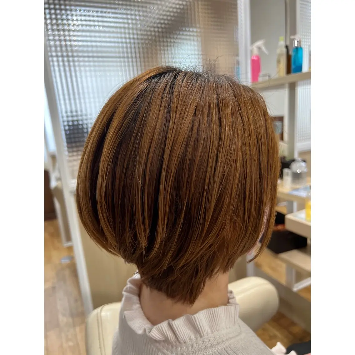 ミディアム カラー カット ヘアカラー 佐藤 理恵子のヘアスタイル