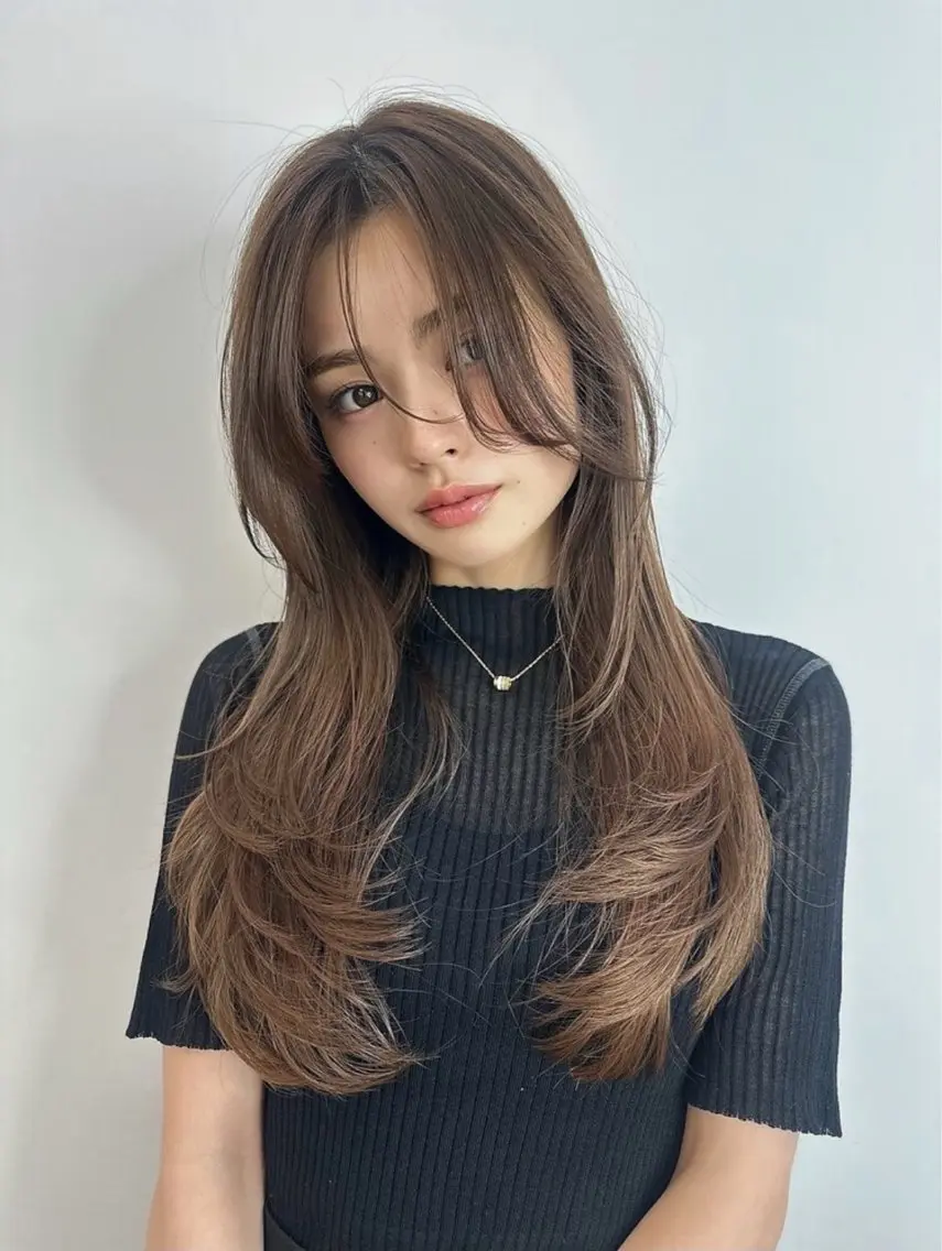 ロング くびれヘア レイヤーカット ロング カット ヘアカラー トリートメント 橋本 もっさんのヘアスタイル