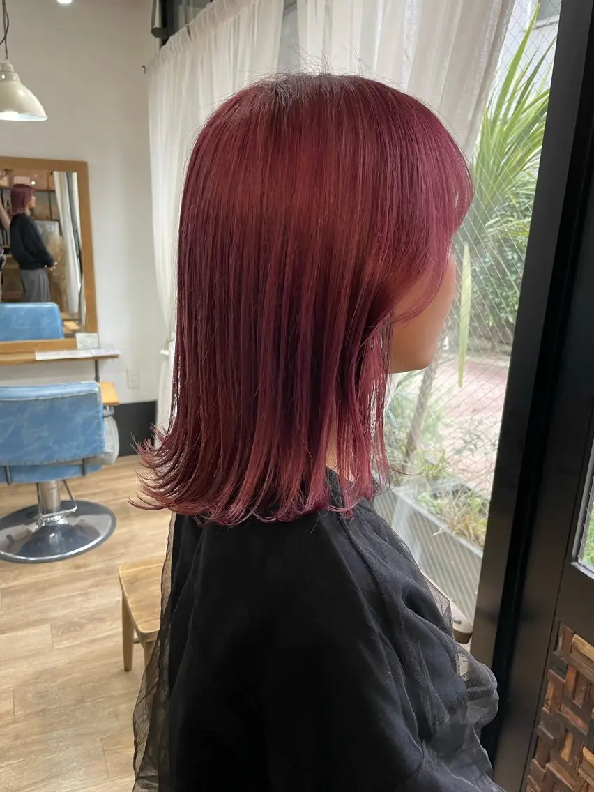 ミディアム パープルカラー 大石 健太のヘアスタイル