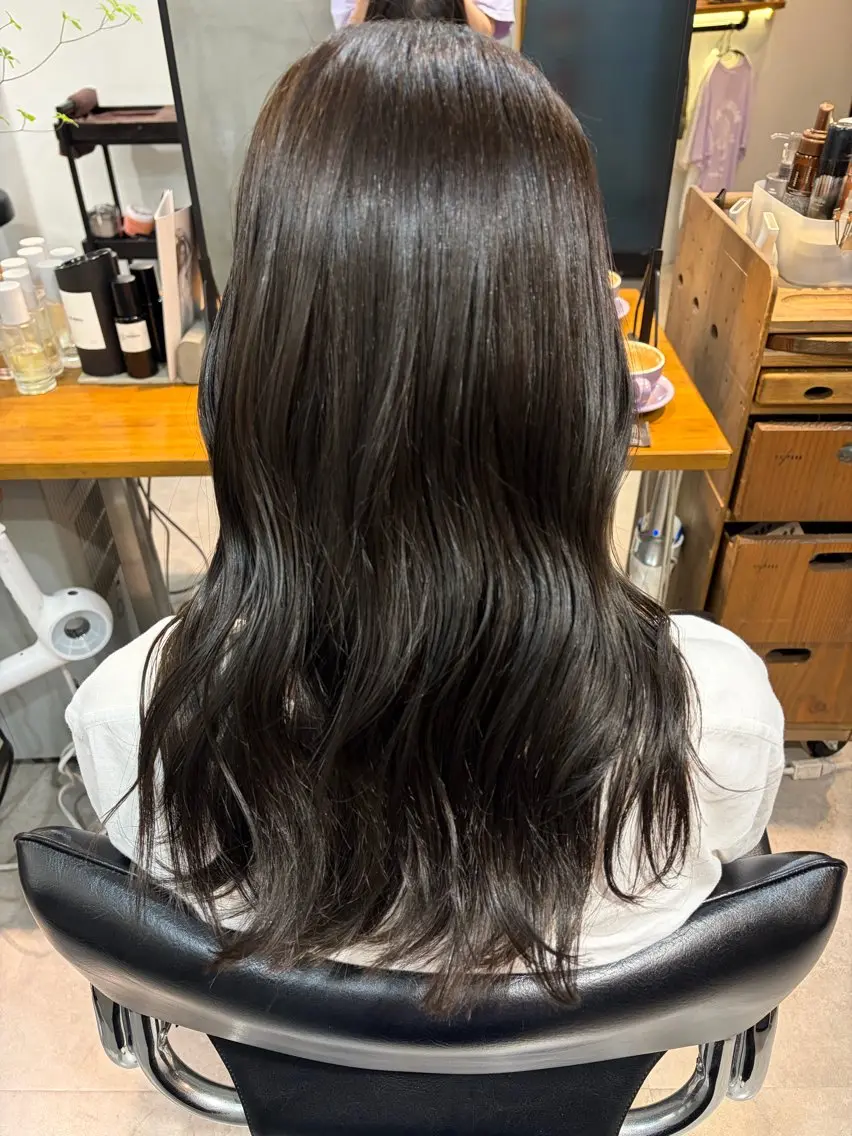 ロング ヘアカラー トリートメント chinatsu 🪞透明感/オリーブのヘアスタイル