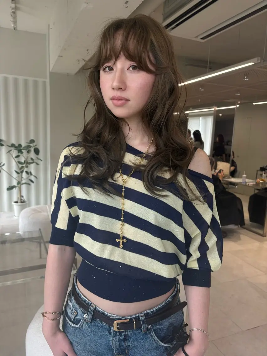 ロング カラー ブリーチ 透明感カラー ダブルカラー ブリーチなしカラー レイヤーカット カット ヘアカラー 海外レイヤー /NAGISAのヘアスタイル