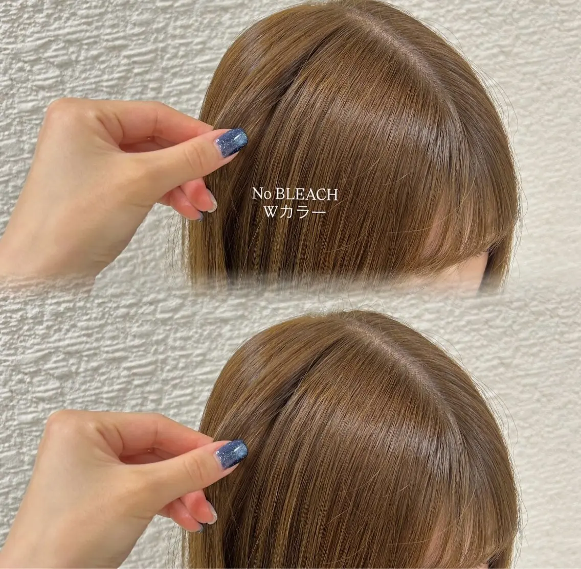ロング カラー ブリーチ ダブルカラー ブリーチなしカラー カット ヘアカラー ベージュ/つや/ レイヤー/ゆいなのヘアスタイル