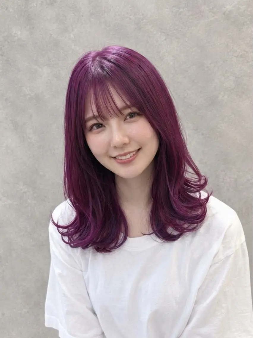 セミロング カラー ブルーカラー ブルーラベンダー ラベンダーカラー ボブ レイヤーカット ヘアカラー トリートメント 【enil代表】 杉林和哉のヘアスタイル