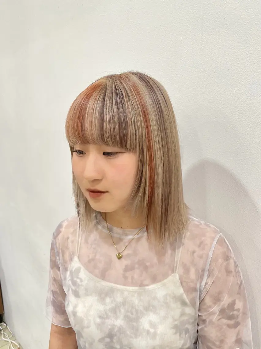 ミディアム ハイライト 艶髪カラー🫧 髪質改善🪽萩原のヘアスタイル
