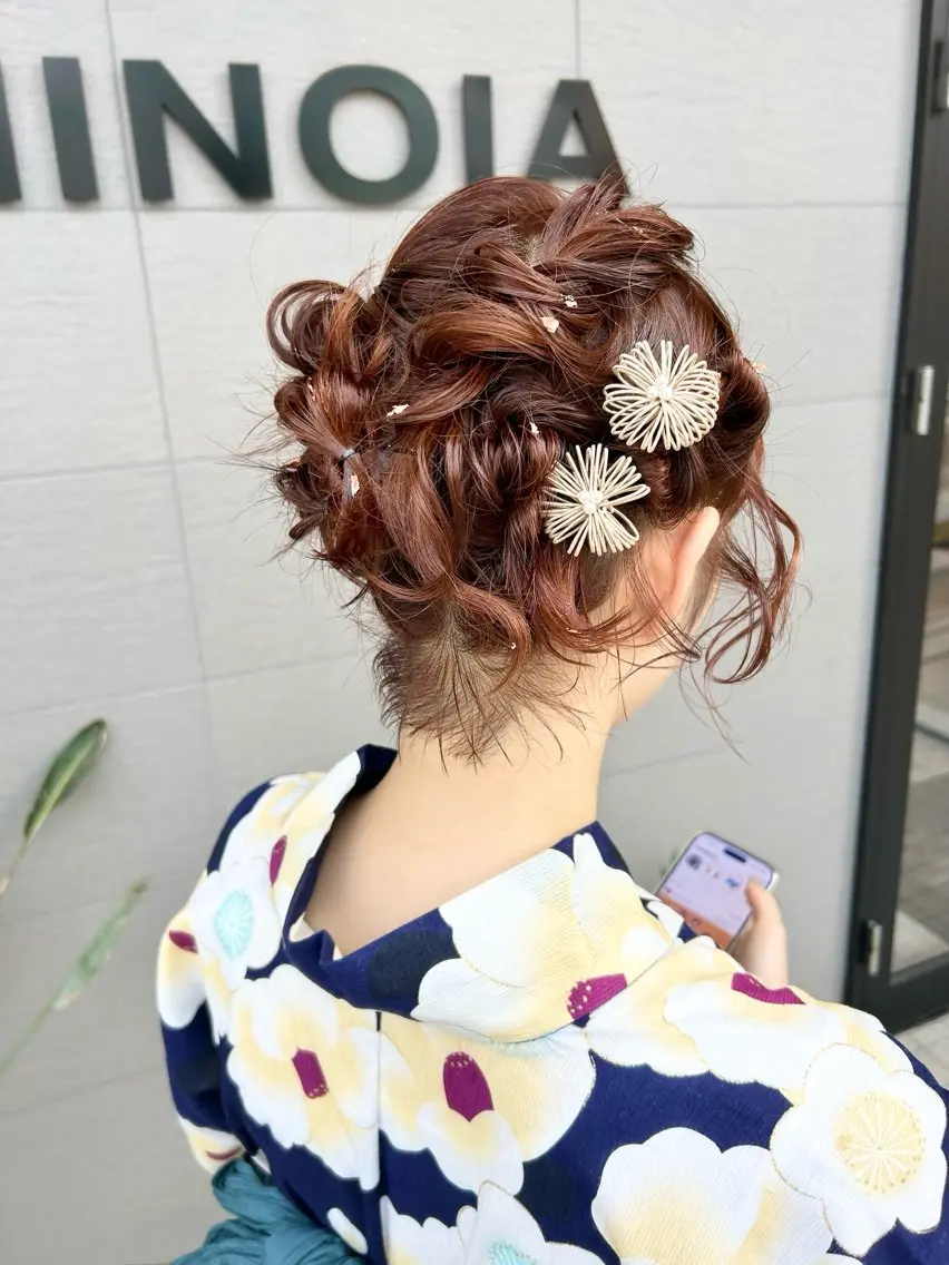 ショート ボブ 浴衣 ヘアセット ナカジマ ナナのヘアスタイル