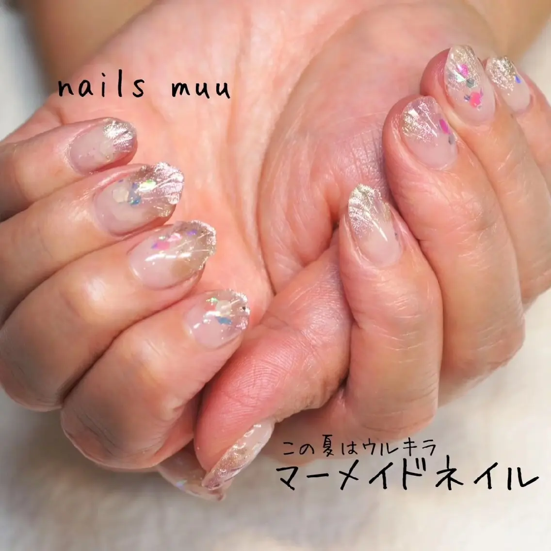 ネイル マグネットネイル 夏ネイル nails muu まゆのネイルデザイン