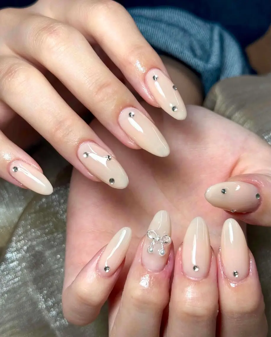 ネイル オーロラネイル ブルー チークネイル 長さ出し フットネイル ハンドネイル Kaori ちゃんのネイルデザイン