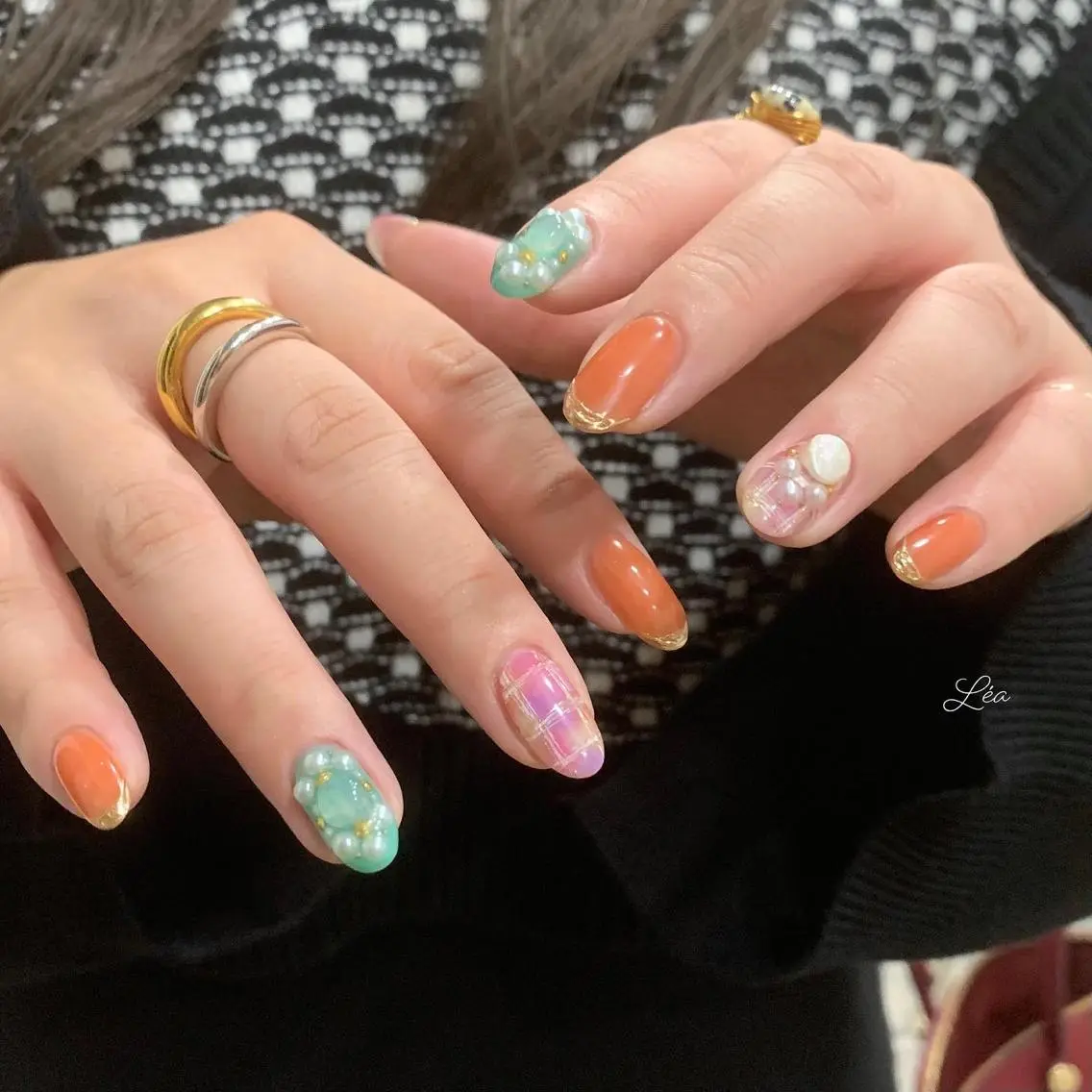 ネイル ジェルネイル 持ち込み パラジェル ソフトジェル Léa nailのネイルデザイン